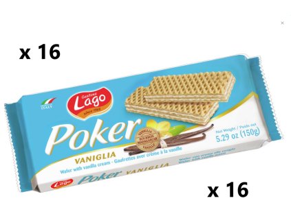 Gastone Lago Poker vafle s příchutí vanilky 16x150 g - VÝHODNÉ BALENÍ