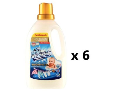 Waschkönig Sensitive prací gel pro citlivou pokožku 6 x 54 PD - VÝHODNÉ BALENÍ