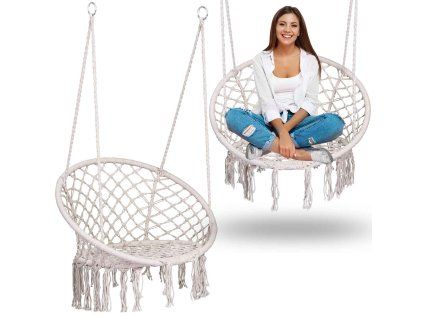Viseća ljuljačka stolica BOHO bež
