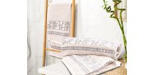 Ręcznik kąpielowy bambusowy BAMBOO 70x140 cm kremowy, 70% bambus | 30% bawełna