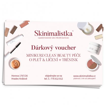 Dárkový Poukaz na kosmetiku "Minikurz Clean Beauty Péče o pleť & Líčení + Trénink"