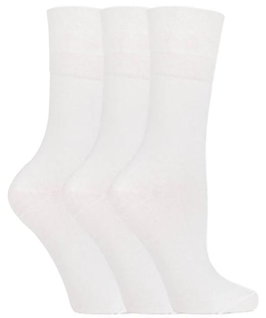 IOMI Gentle Grip dámske diabetik ponožky 3 páry BIELE bez gumičiek