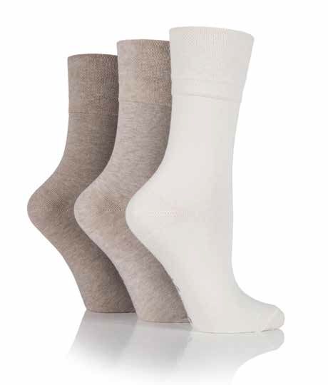 IOMI Gentle Grip dámske diabetik ponožky 3 páry NATURAL bez gumičiek