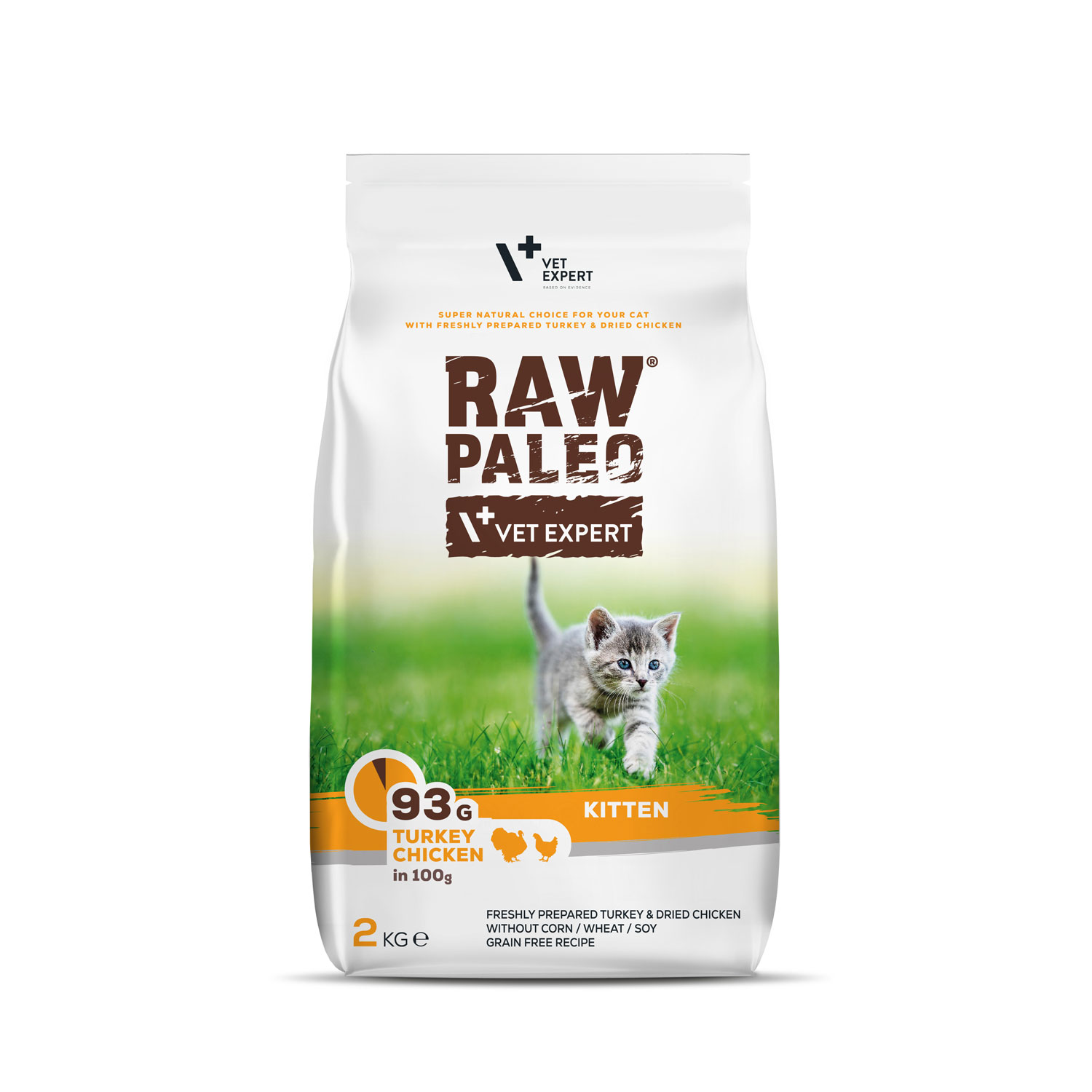 RAW PALEO Kitten - suché krmivo s  krůtím a kuřecím masem pro koťata