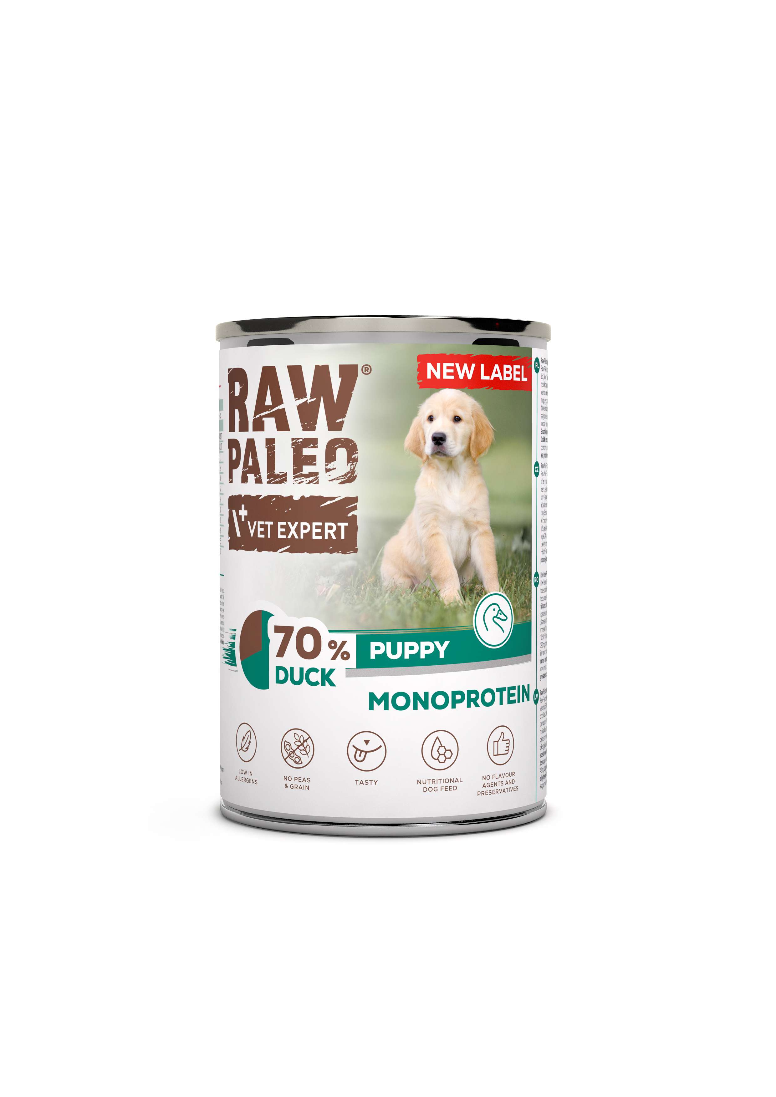 RAW PALEO Puppy Duck - mokré krmivo z kachního masa 400 g