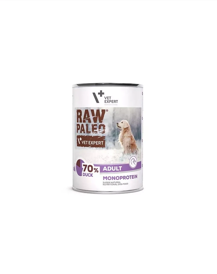 RAW PALEO Adult Duck - mokré krmivo pro dospělé psy z kachního masa 400g, 800g