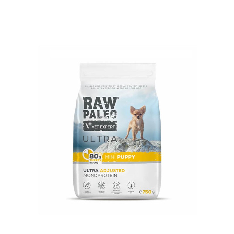 RAW PALEO ULTRA TURKEY PUPPY MINI - suché krůtí krmivo pro štěňata malých plemen