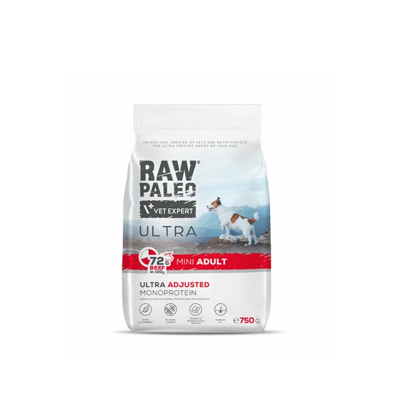 RAW PALEO ULTRA BEEF ADULT MINI - suché krmivo s hovězím masem pro dospělé psy malých plemen