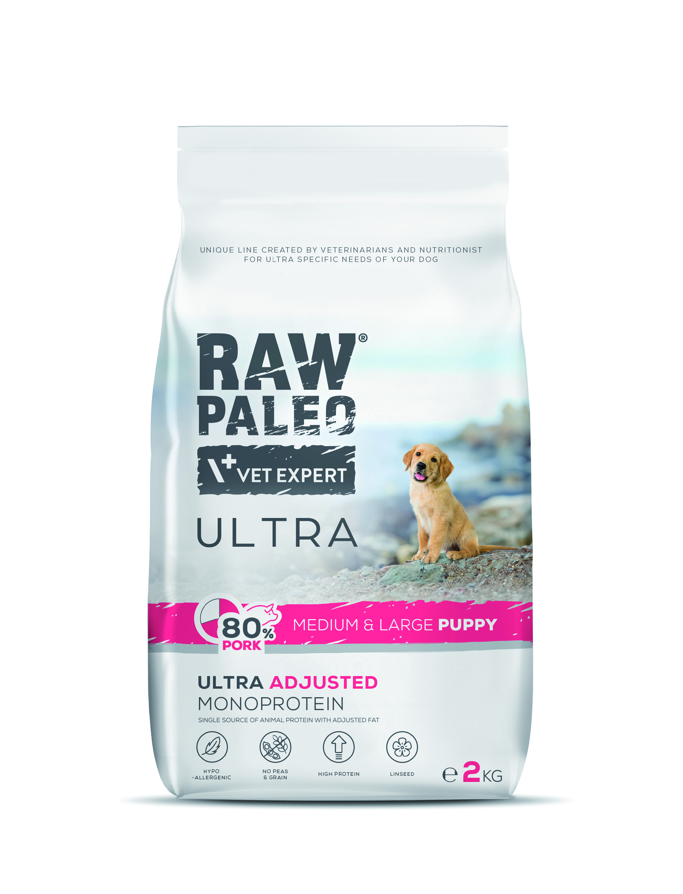RAW PALEO ULTRA PORK MEDIUM&LARGE PUPPY - suché granule s vepřovým masem pro štěňata středních a velkých plemen