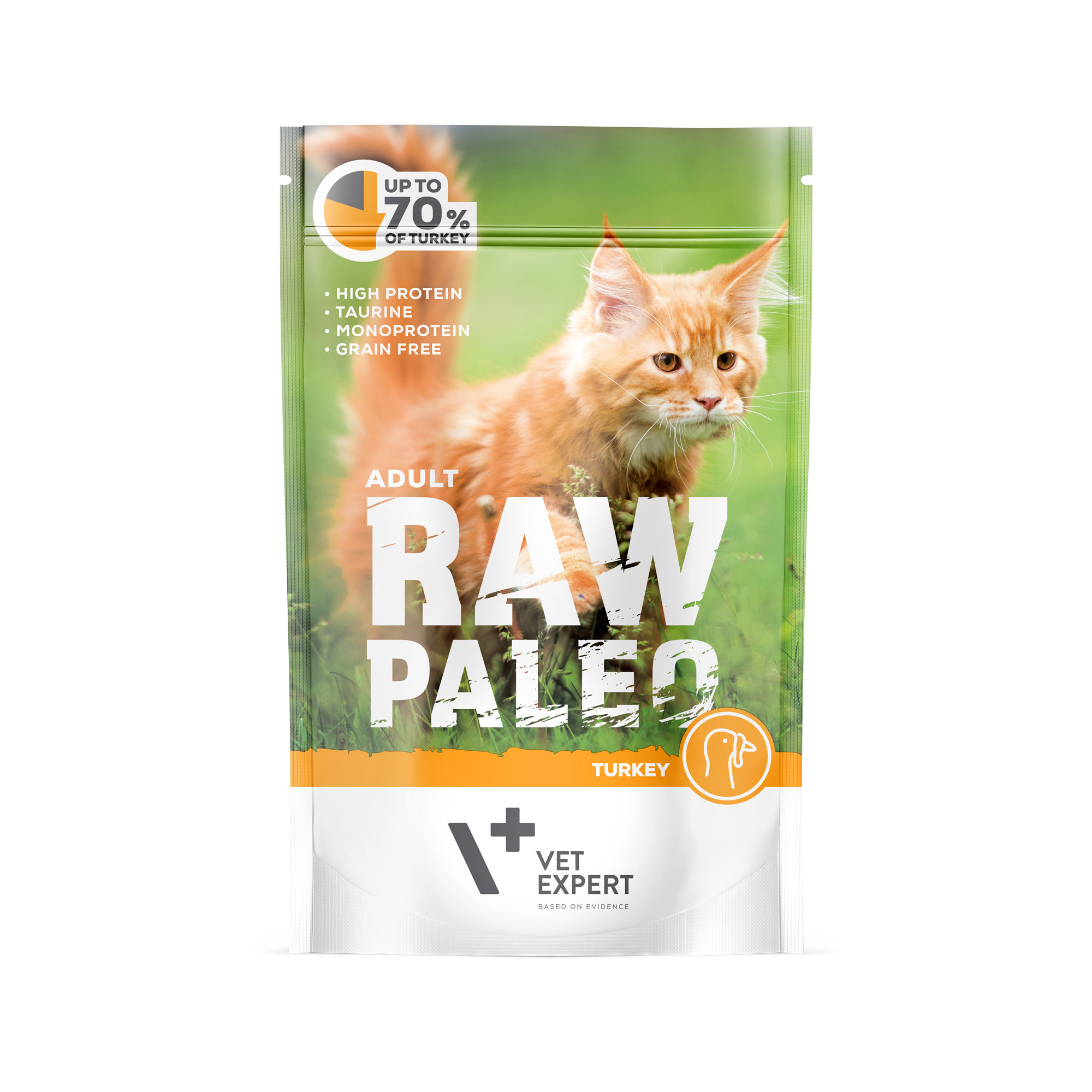 RAW PALEO Adult Cat Turkey - mokré krmivo s krůtím masem pro dospělé kočky