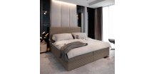 Čalouněná postel boxspring ISPIRA 140x200 cm světle hnědá