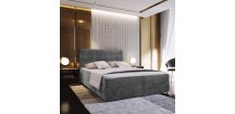 Čalouněná postel boxspring GLORIEN VELVET 140x200 cm šedá