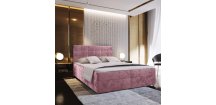 Čalouněná postel boxspring GLORIEN VELVET 160x200 cm růžová