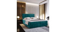 Čalouněná postel boxspring GLORIEN VELVET 160x200 cm tyrkysová