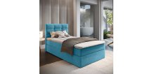 Čalouněná postel boxspring GLORIEN VELVET 90x200 cm modrá