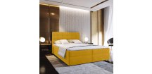 Čalouněná postel boxspring GLORIEN 160x200 cm hořčicová