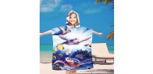 Dětské pončo OCEAN WORLD modré 60x90 cm